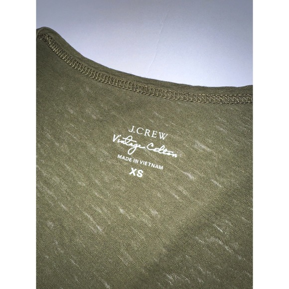 J.Crew Vintage Cotton Olive Moss Green Scoop Neck Lightweight SS Tee Size XS - Picture 3 of 7